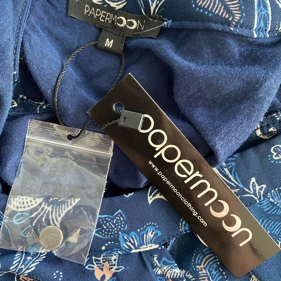 Papermoon Filippa Paisley Floral Print 3/4 Sleeve Blouse Top NWT Size M - Picture 6 of 10